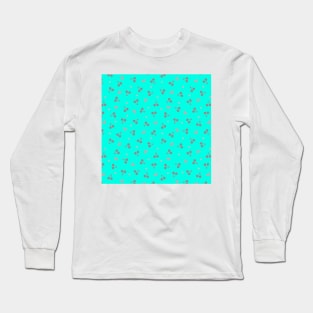 blue cherry abstract background design Long Sleeve T-Shirt